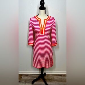 Gretchen Scott. Size Large. 3/4 sleeve. Pink orange white